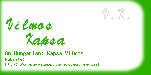 vilmos kapsa business card
